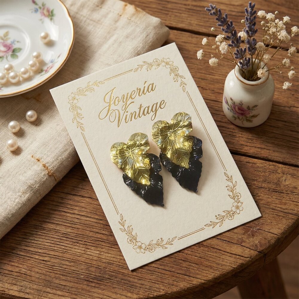 Vintage Leaf Earrings 1960s 1970s, Vintage Leaf Earrings